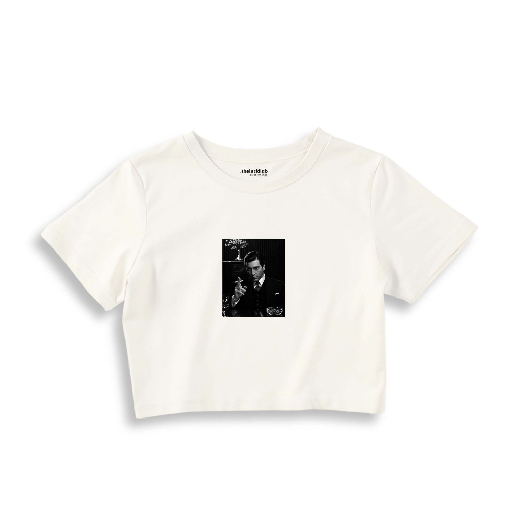 Michael Corleone Crop Tişört — Ekru