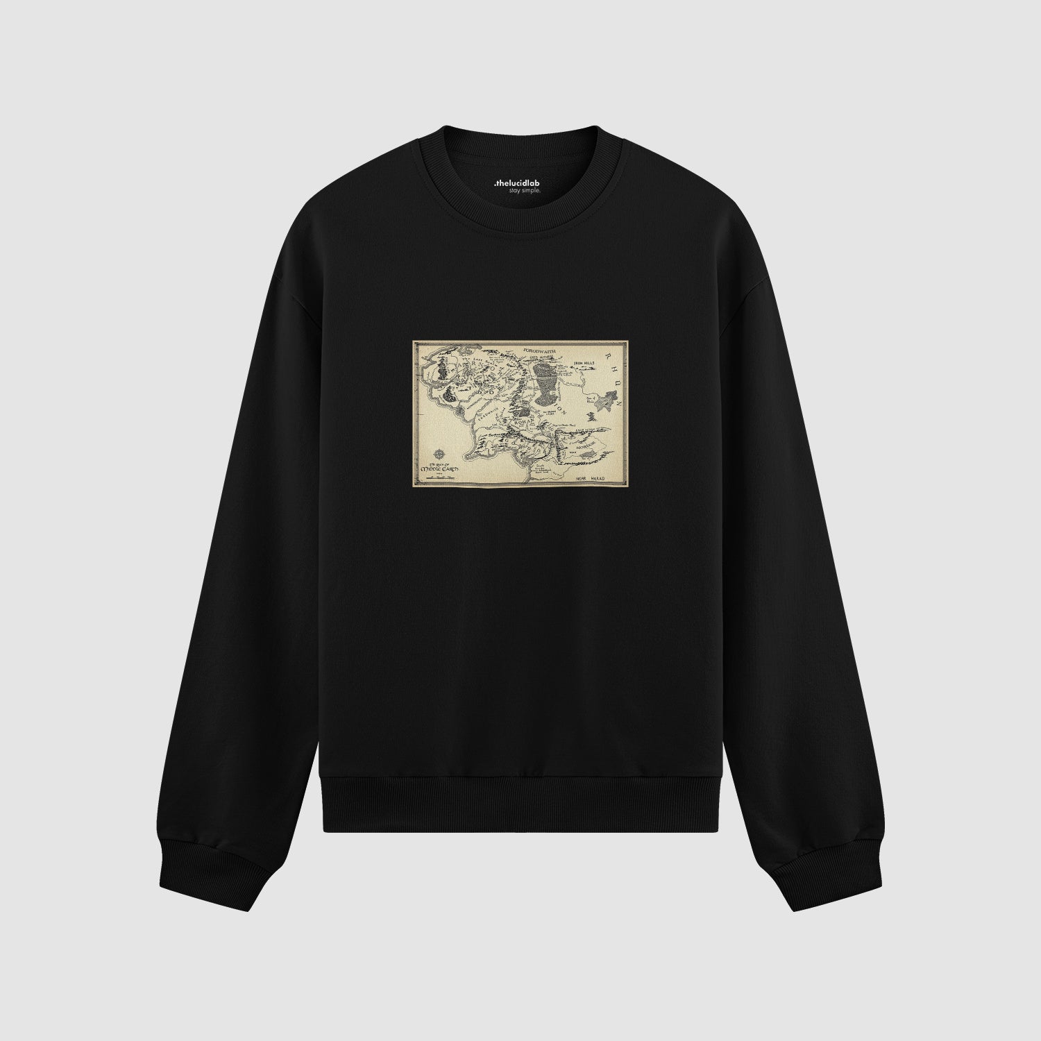 Yüzüklerin Efendisi Orta Dünya Haritası - Lord Of The Rings Oversize Sweatshirt