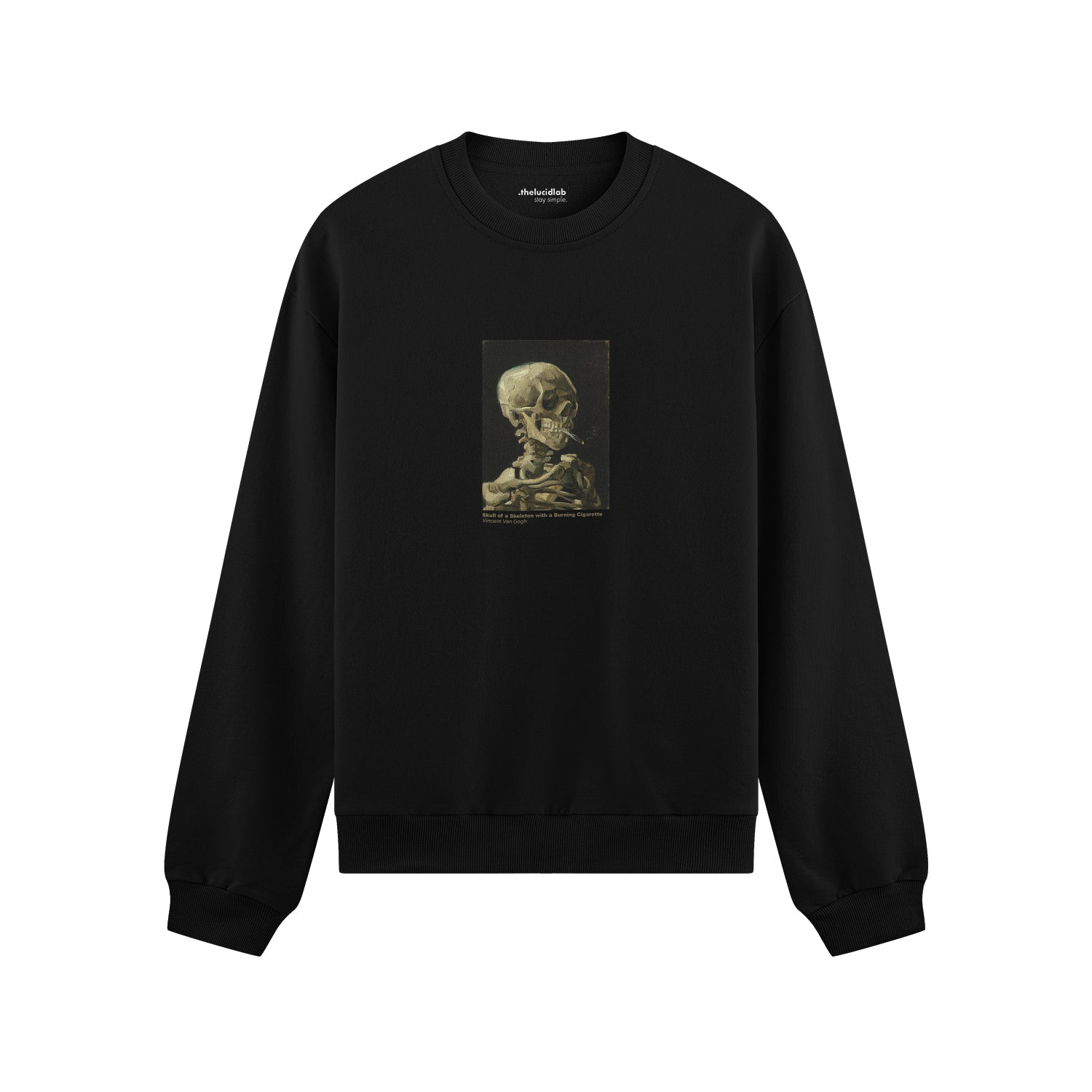 Skull of a Skeleton with Burning Cigarette Oversize Sweatshirt