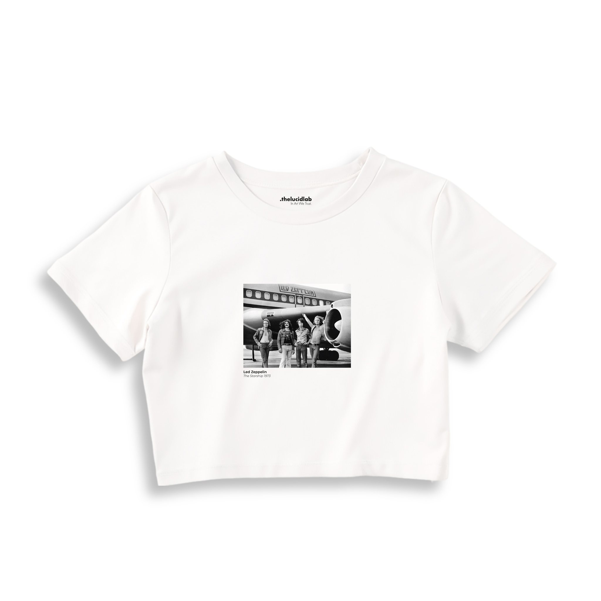 Led Zeppelin The Starship Crop Tişört — Beyaz