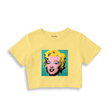 Andy Warhol / Marilyn Monroe Blue Crop Tişört