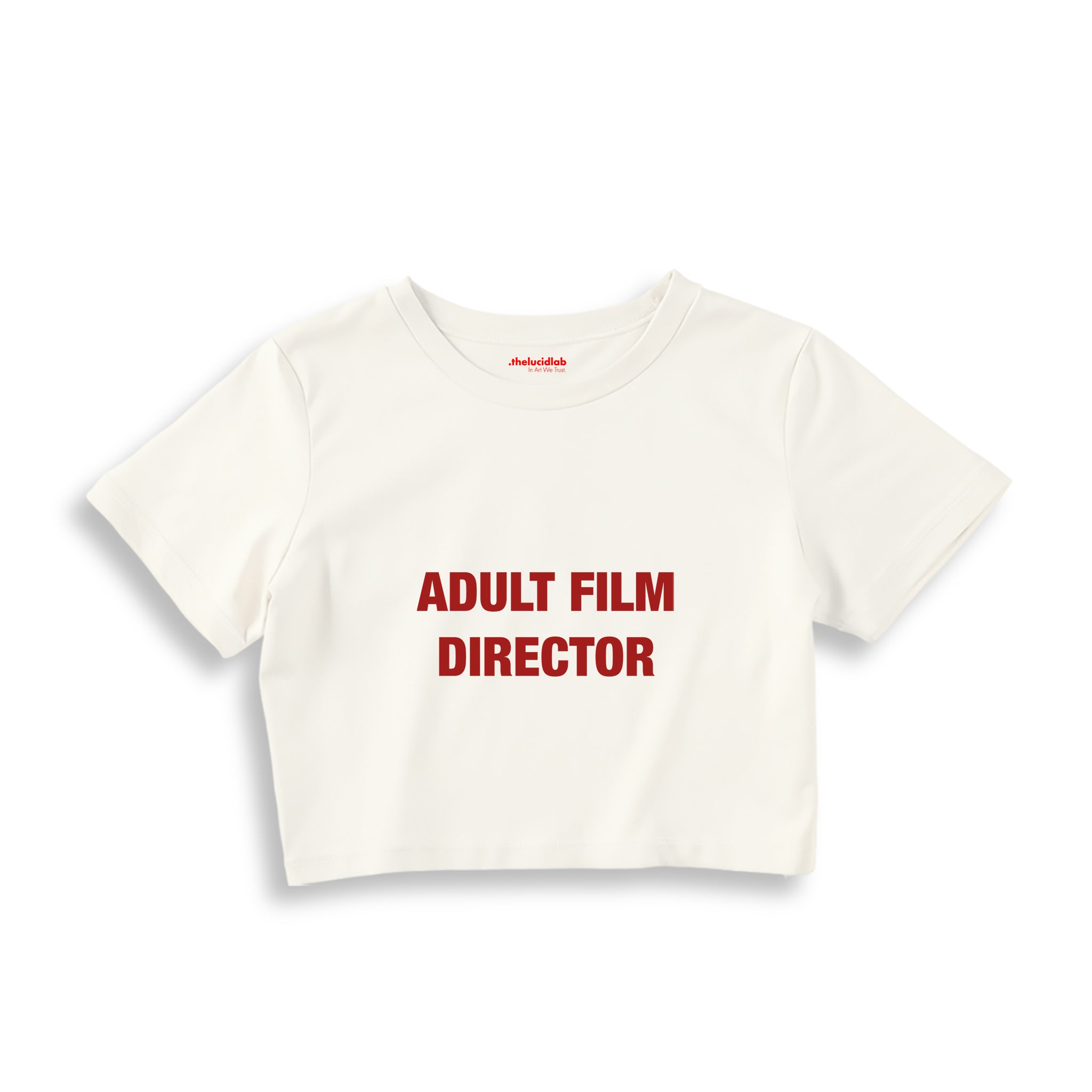 Adult Film Director Crop Tişört — Ekru
