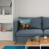 Mona Lisa - İnci Küpeli Kız - The Starry Night Çift Taraflı Kırlent Kılıfı 2 Adet