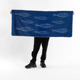 Fishes Navyblue / Marine Fleece Shawl