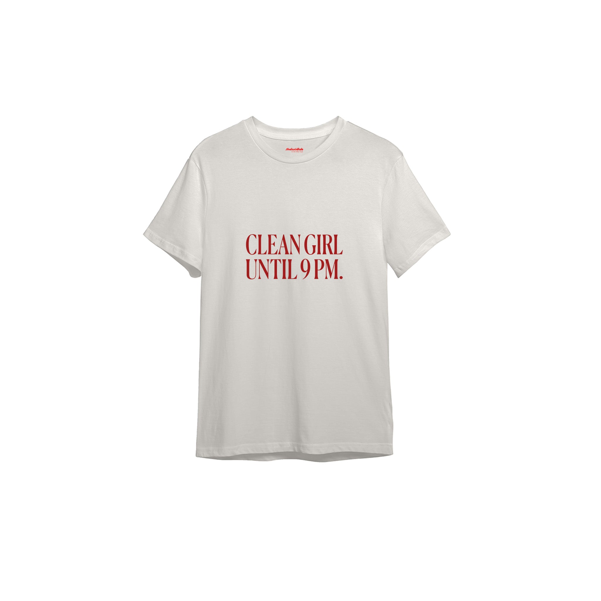 Clean Girl Until 9 PM Tişört — Ekru