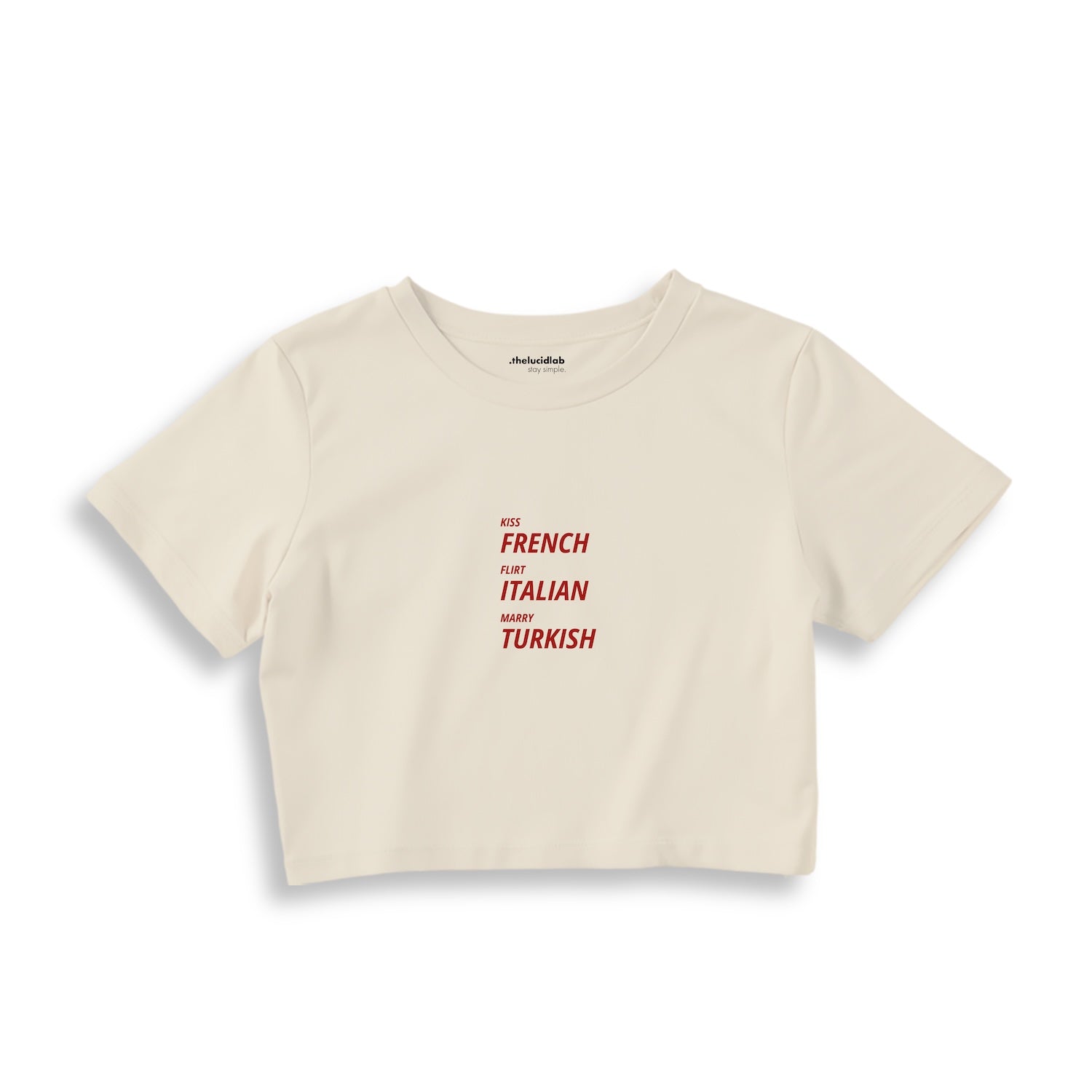 Kiss Flirt Marry Crop Tişört