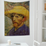 Van Gogh Self-Portrait with Straw Hat - Hasır Şapkalı Otoportre Duvar Örtüsü