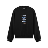 Marine Pattern Study Oversize Sweatshirt