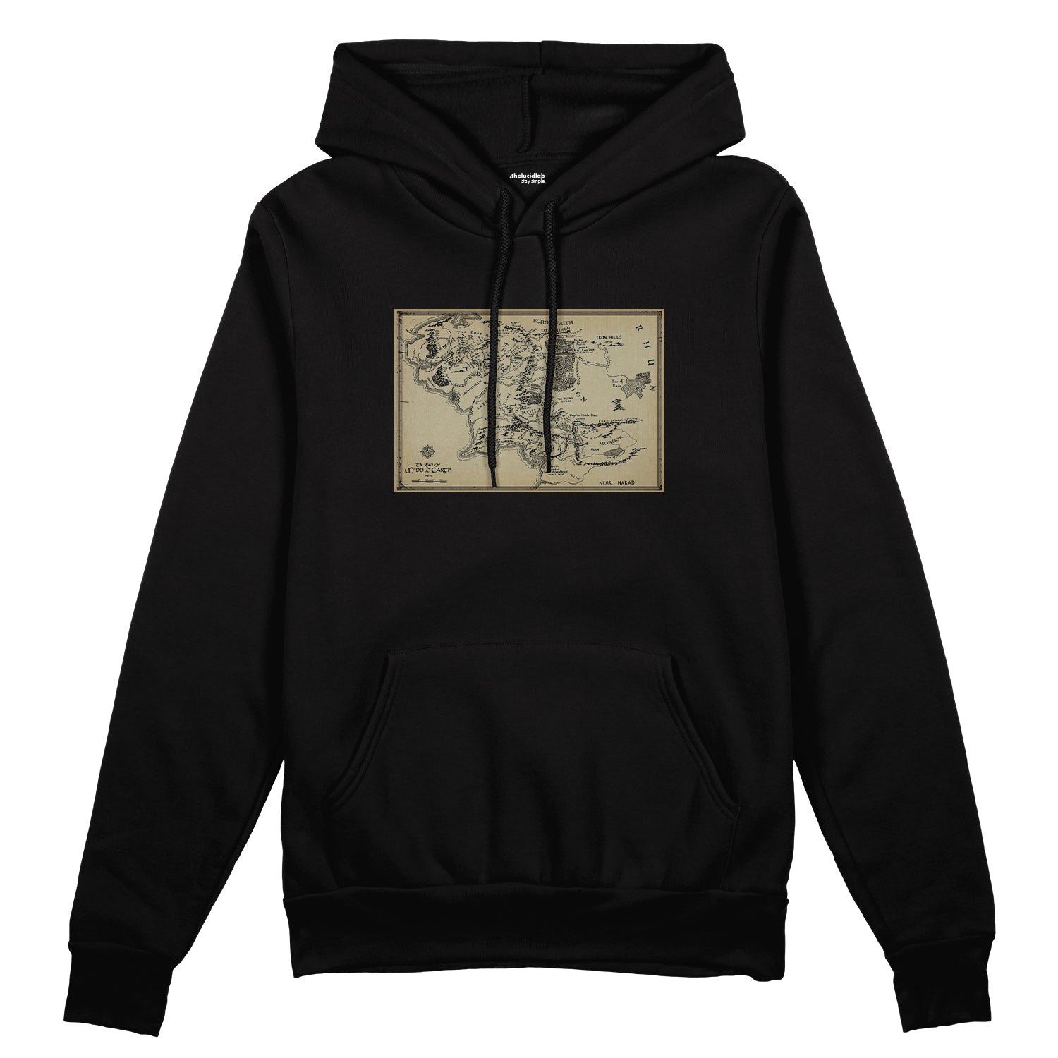 Yüzüklerin Efendisi Orta Dünya Haritası - Lord Of The Rings Oversize Hoodie