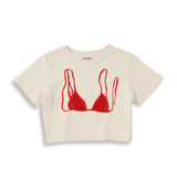 Red Bikini Crop Tişört