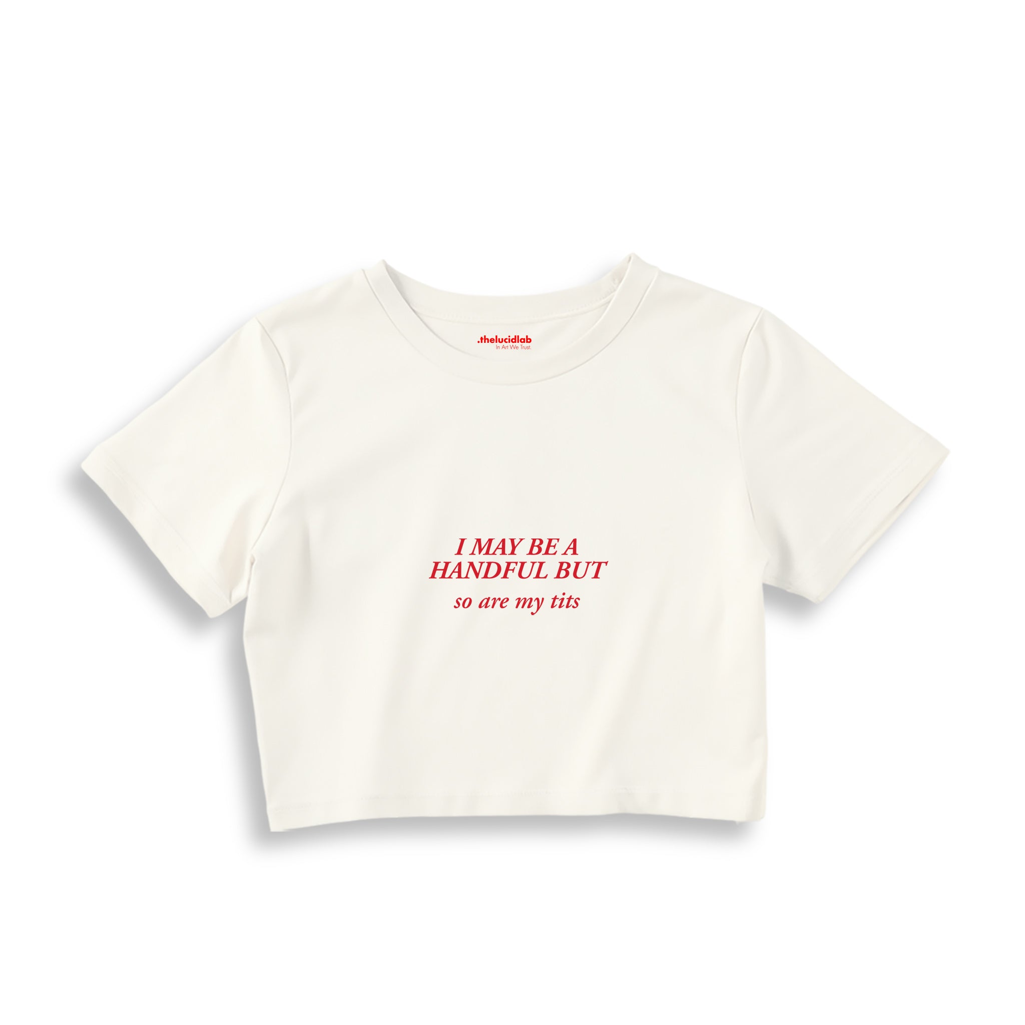 My Tits Crop Tişört — Ekru