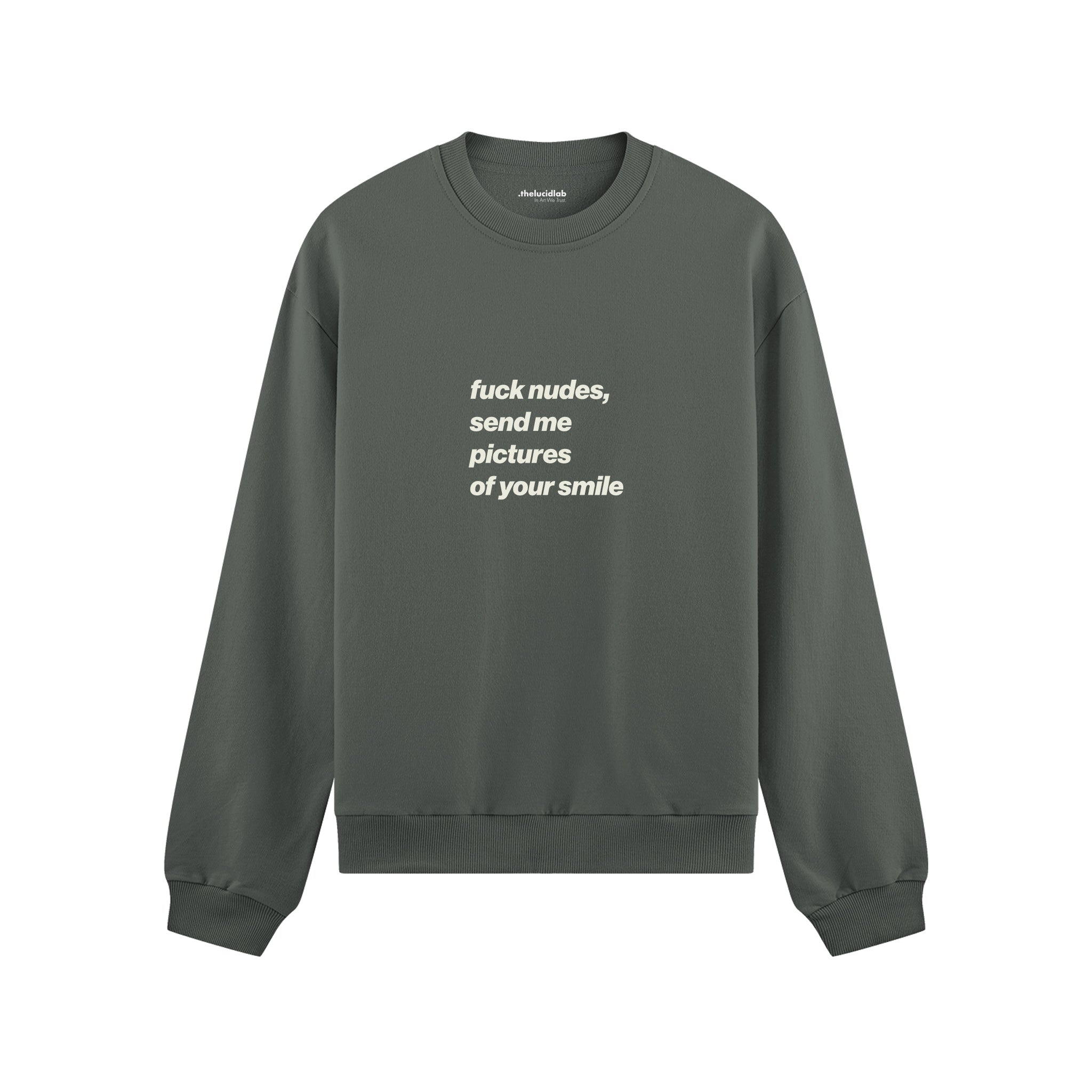 Fuck Nudes Oversize Sweatshirt Antrasit Ön