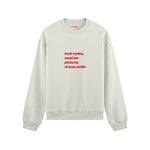 Fuck Nudes Oversize Sweatshirt Beyaz Ön