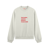Fuck Nudes Oversize Sweatshirt Beyaz Ön