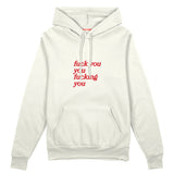 Fuck You Oversize Hoodie Beyaz Ön
