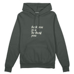 Fuck You Oversize Hoodie Antrasit Ön