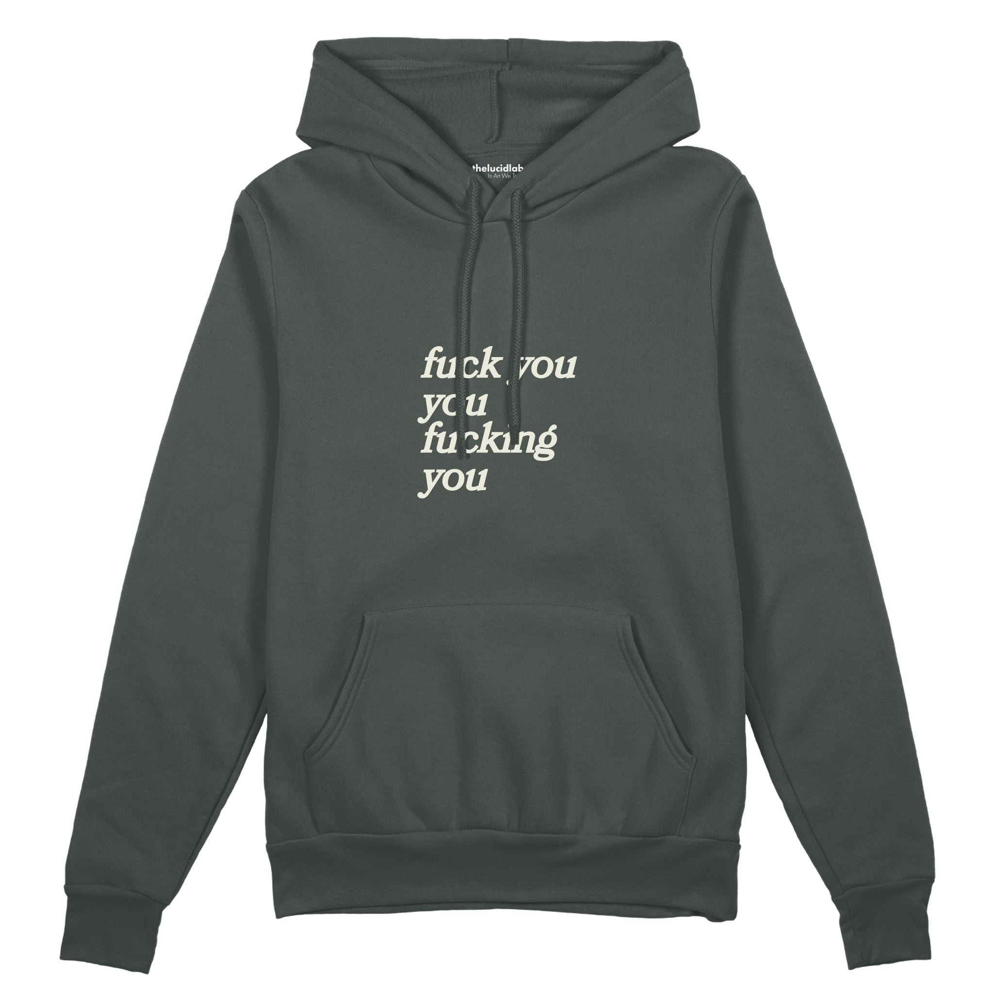 Fuck You Oversize Hoodie Antrasit Ön