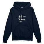 Fuck You Oversize Hoodie Lacivert Ön