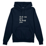 Fuck You Oversize Hoodie Lacivert Ön