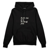 Fuck You Oversize Hoodie Siyah Ön