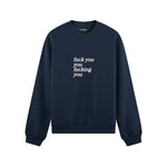 Fuck You Oversize Sweatshirt Lacivert Ön