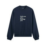 Fuck You Oversize Sweatshirt Lacivert Ön