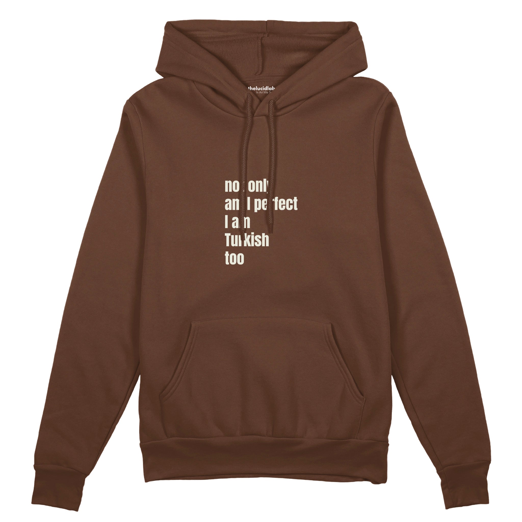 I Am Turkish Too Oversize Hoodie Kahverengi Ön