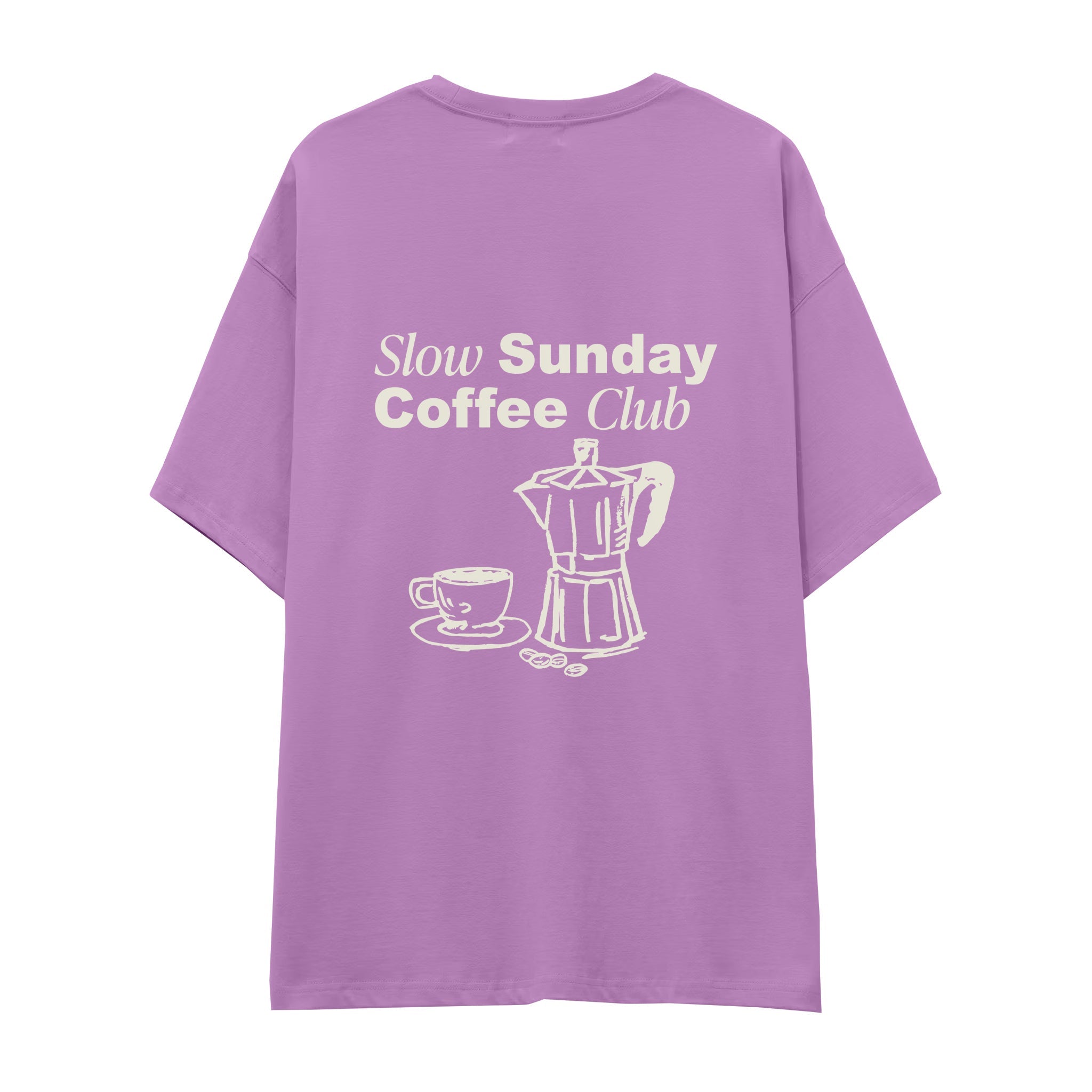 Slow Sunday Coffee Club Oversize Tişört