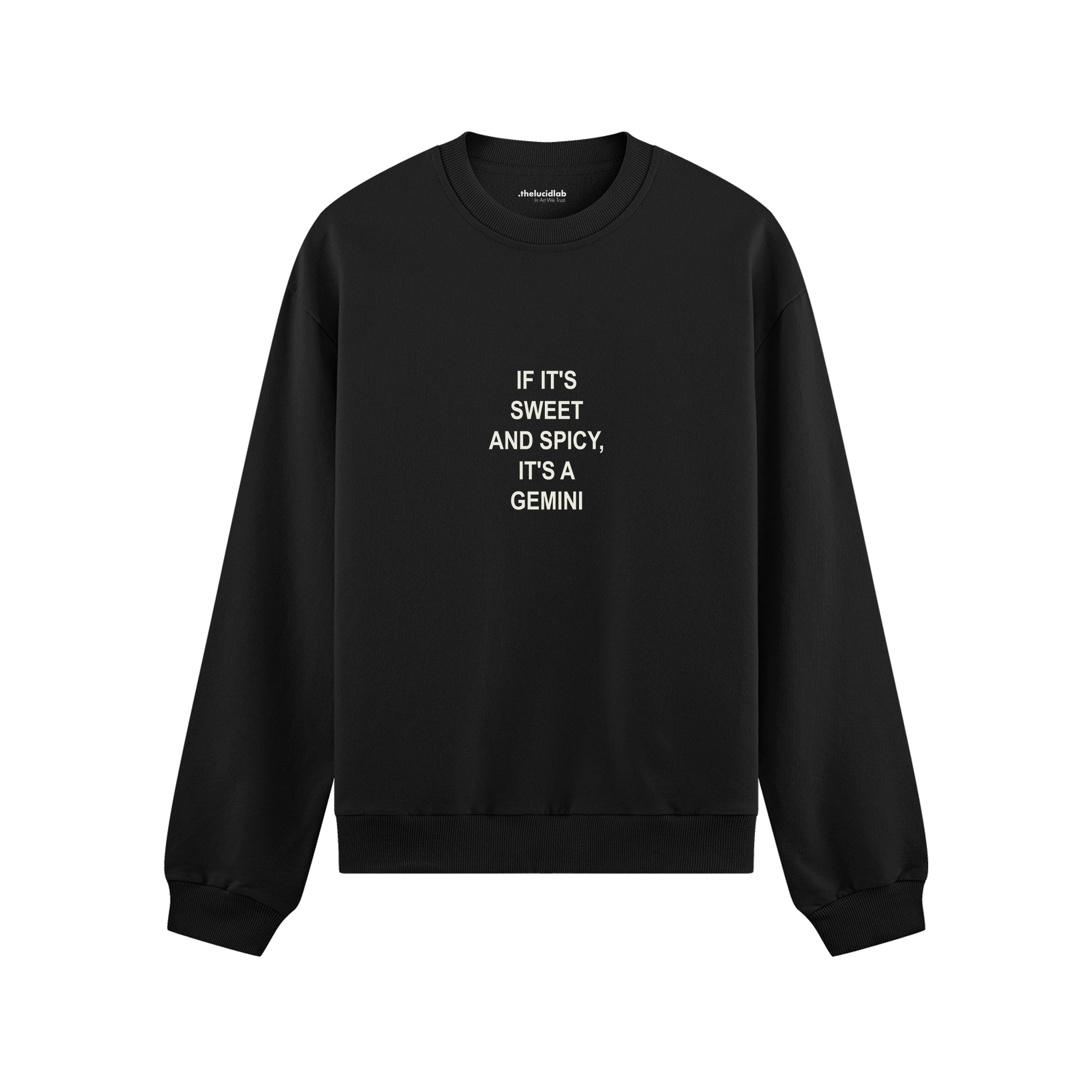 It's a Gemini Oversize Sweatshirt Siyah Ön