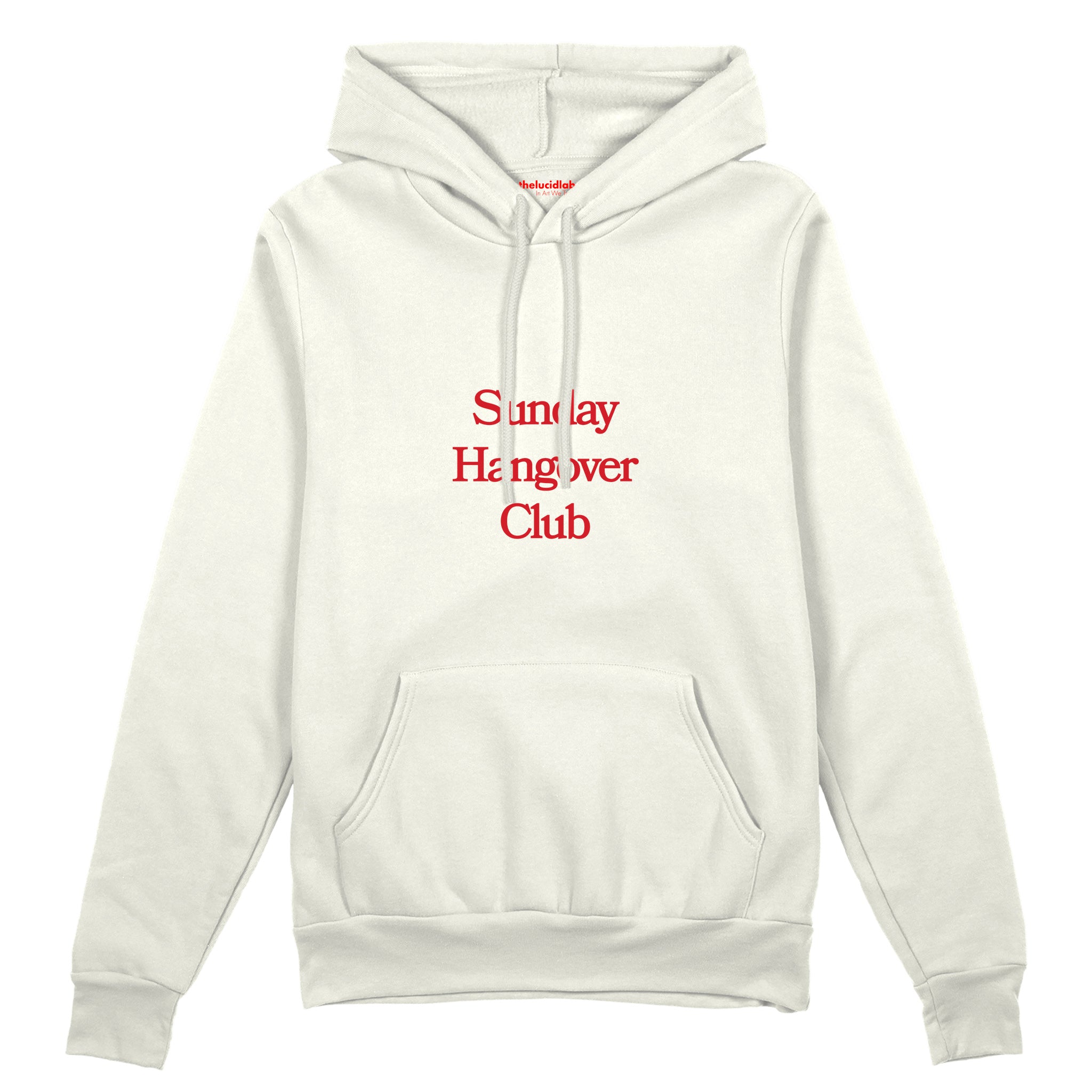 Sunday Hangover Club Oversize Hoodie Beyaz Ön