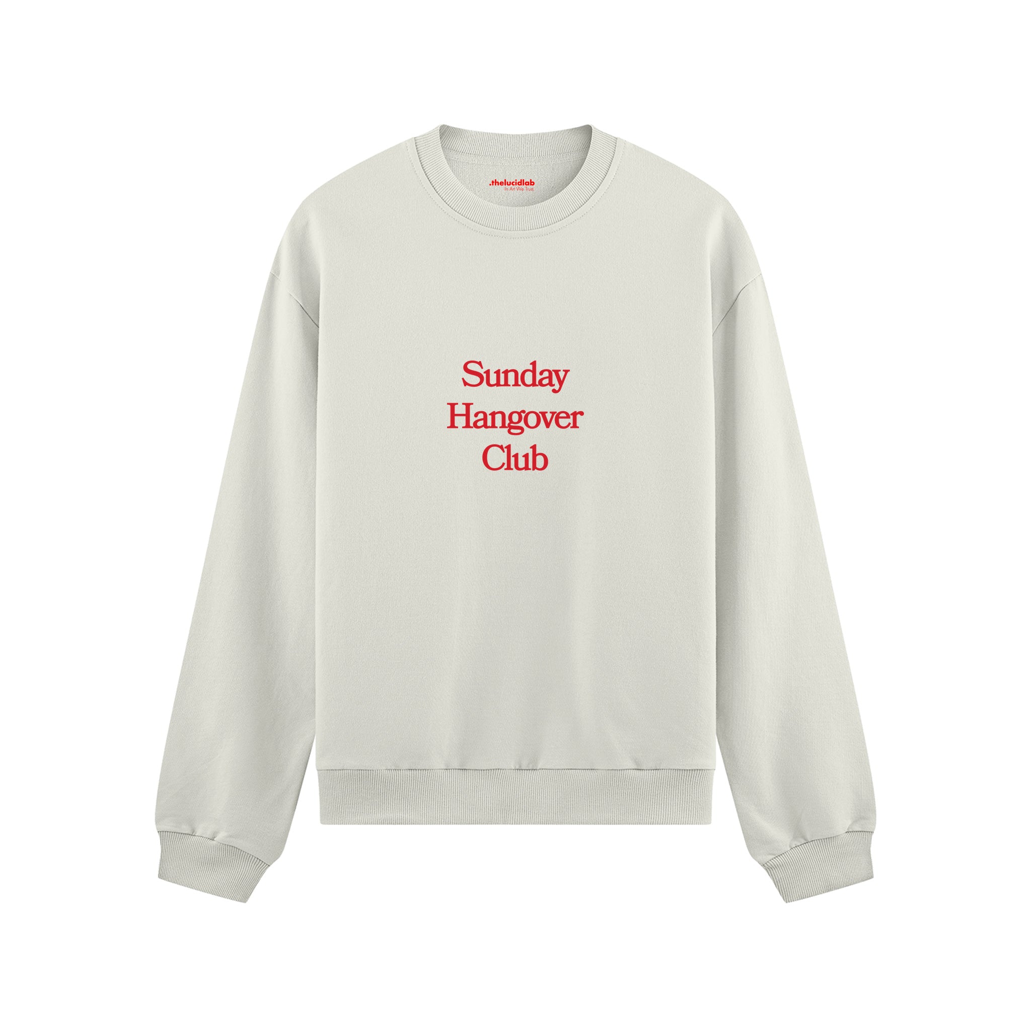 Sunday Hangover Club Oversize Sweatshirt Beyaz Ön