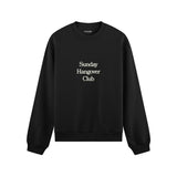 Sunday Hangover Club Oversize Sweatshirt Siyah Ön