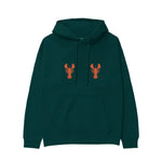 Hot Lobsters Hoodie Koyu Yeşil Ön