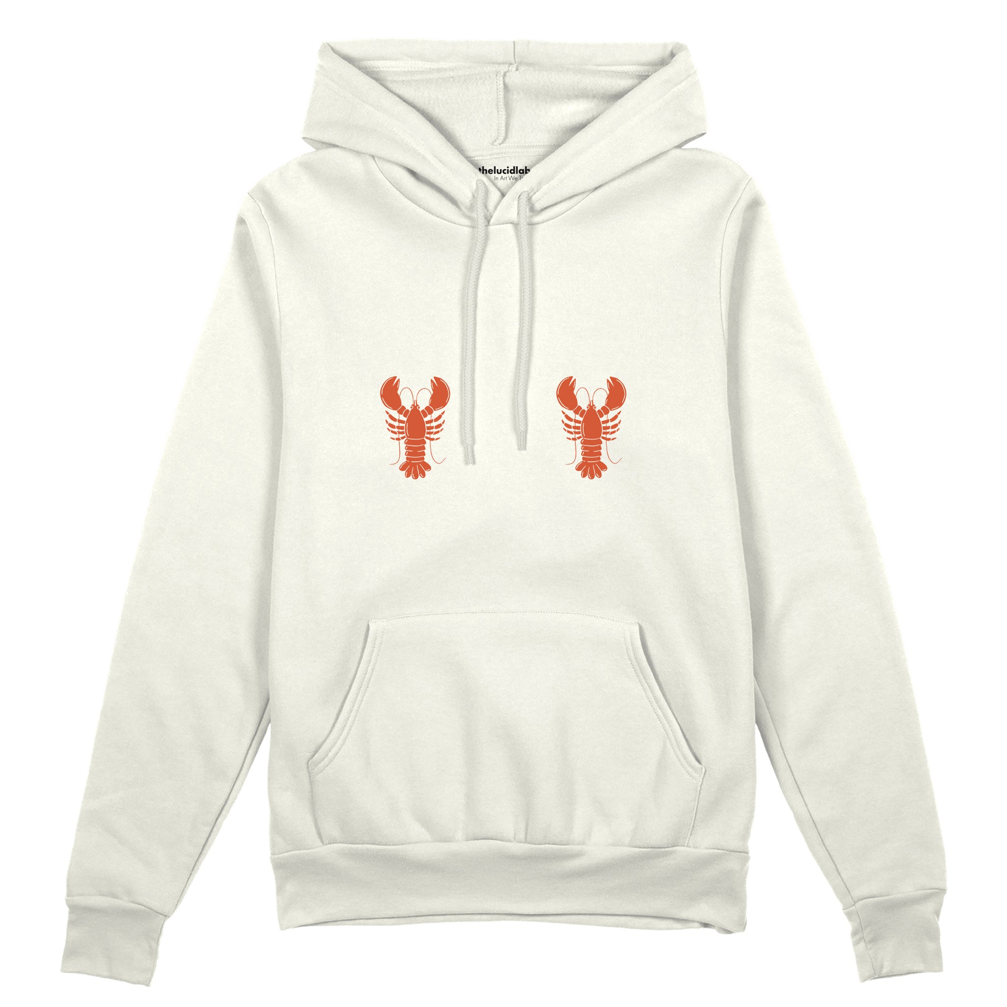 Hot Lobsters Oversize Hoodie Beyaz Ön