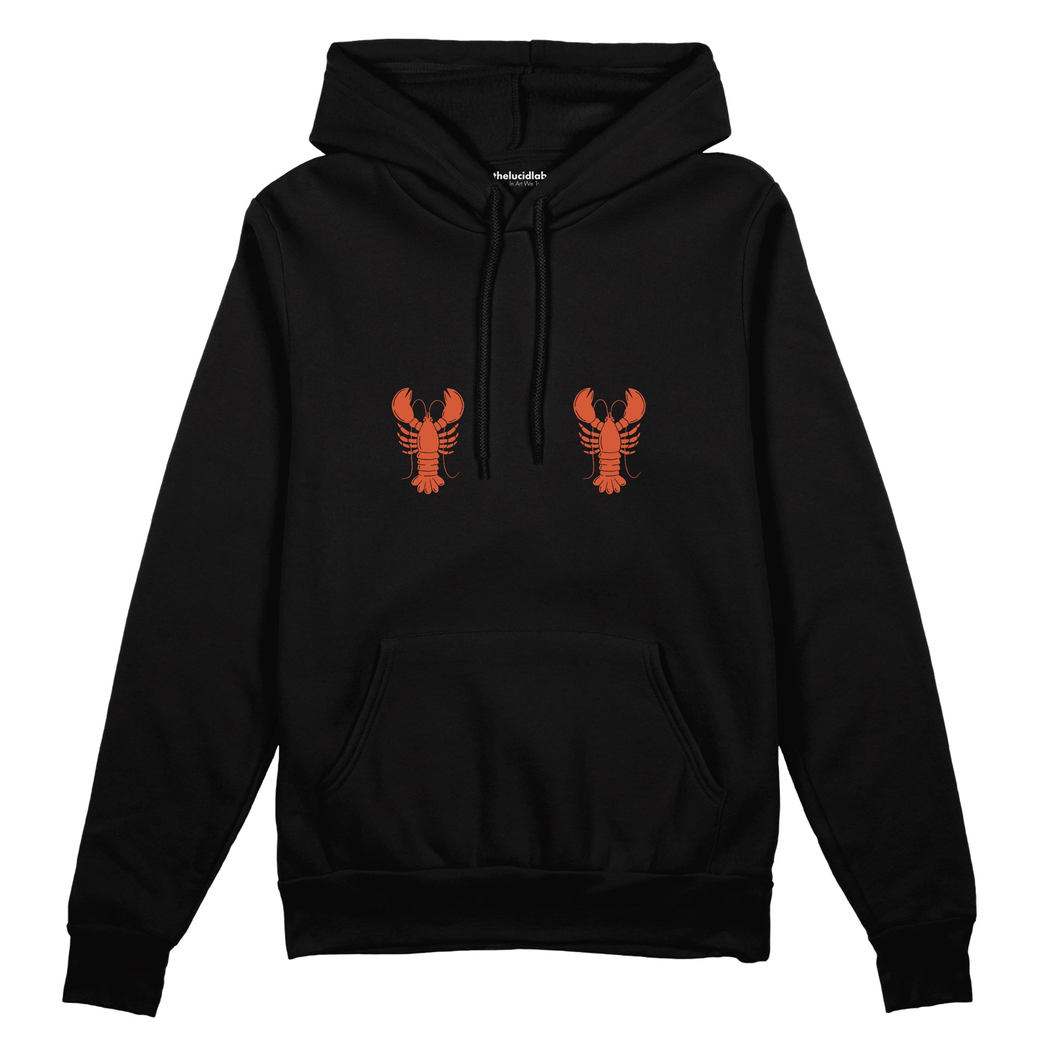 Hot Lobsters Oversize Hoodie Siyah Ön