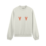 Hot Lobsters Oversize Sweatshirt Beyaz Ön