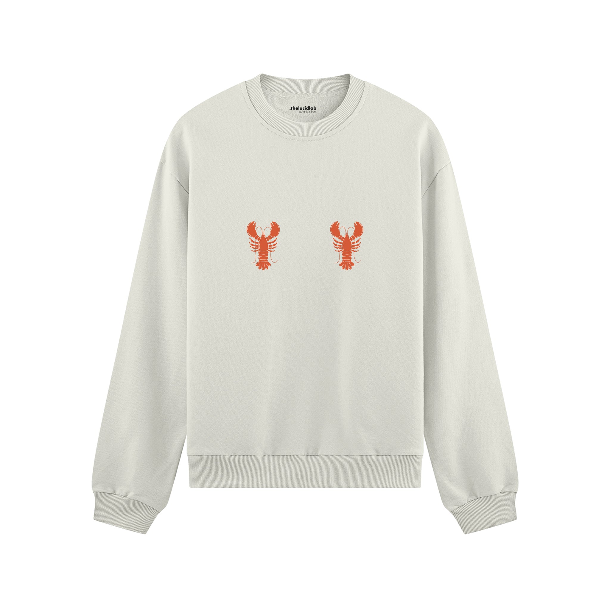 Hot Lobsters Oversize Sweatshirt Beyaz Ön