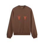 Hot Lobsters Oversize Sweatshirt Kahverengi Ön