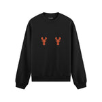 Hot Lobsters Oversize Sweatshirt Siyah Ön