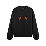 Hot Lobsters Oversize Sweatshirt Siyah Ön