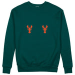Hot Lobsters Sweatshirt Koyu Yeşil Ön