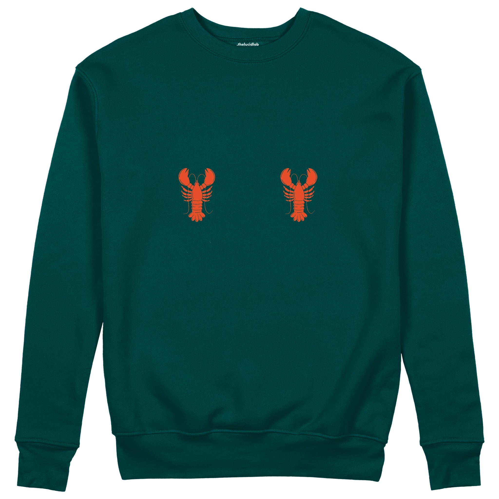 Hot Lobsters Sweatshirt Koyu Yeşil Ön