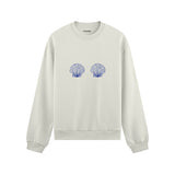 Nice Shells Oversize Sweatshirt Beyaz Ön