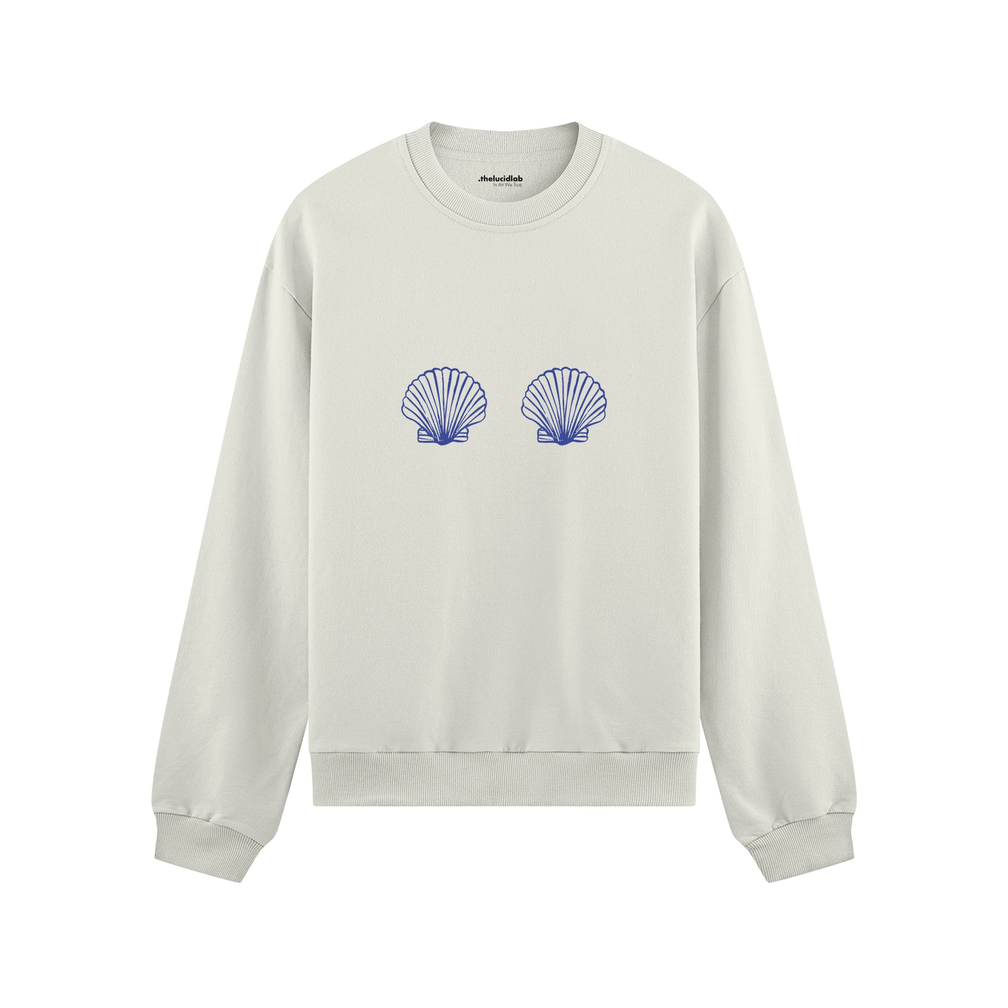 Nice Shells Oversize Sweatshirt Beyaz Ön