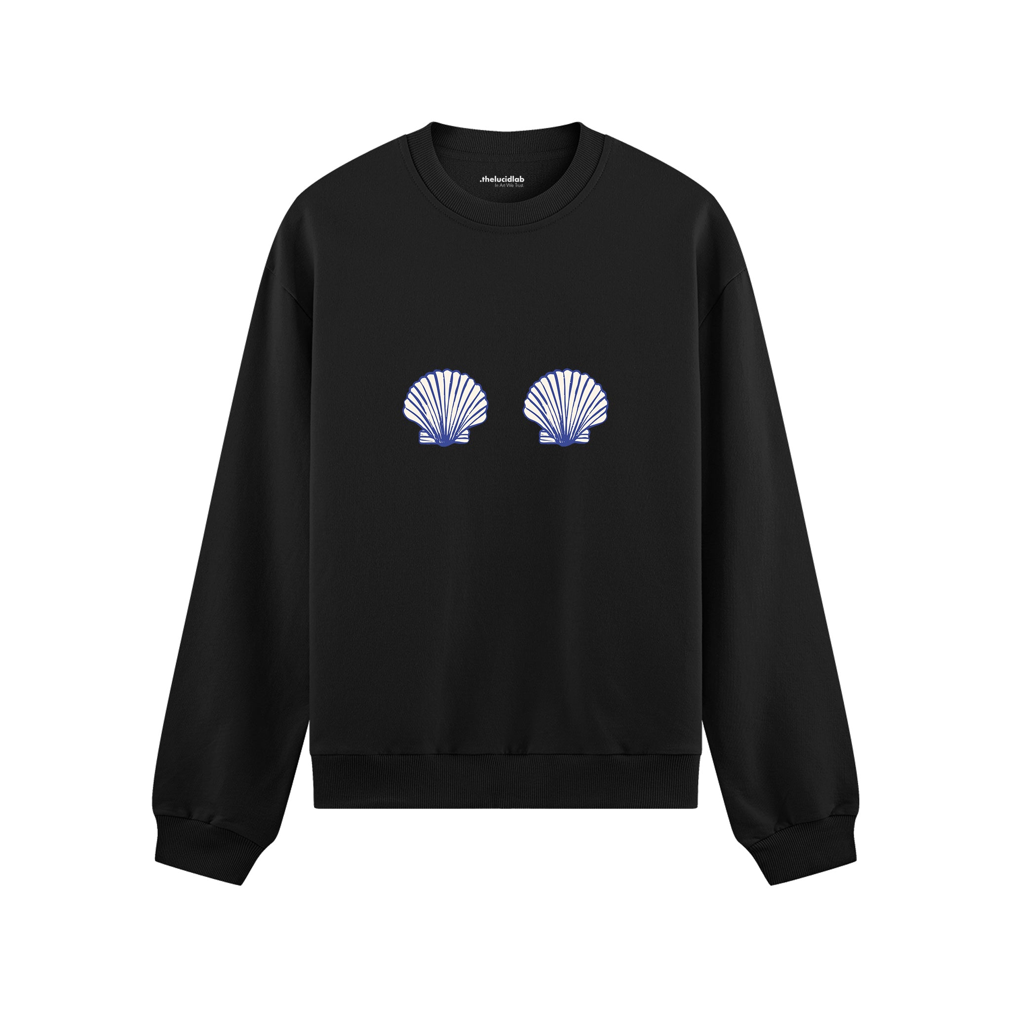 Nice Shells Oversize Sweatshirt Siyah Ön