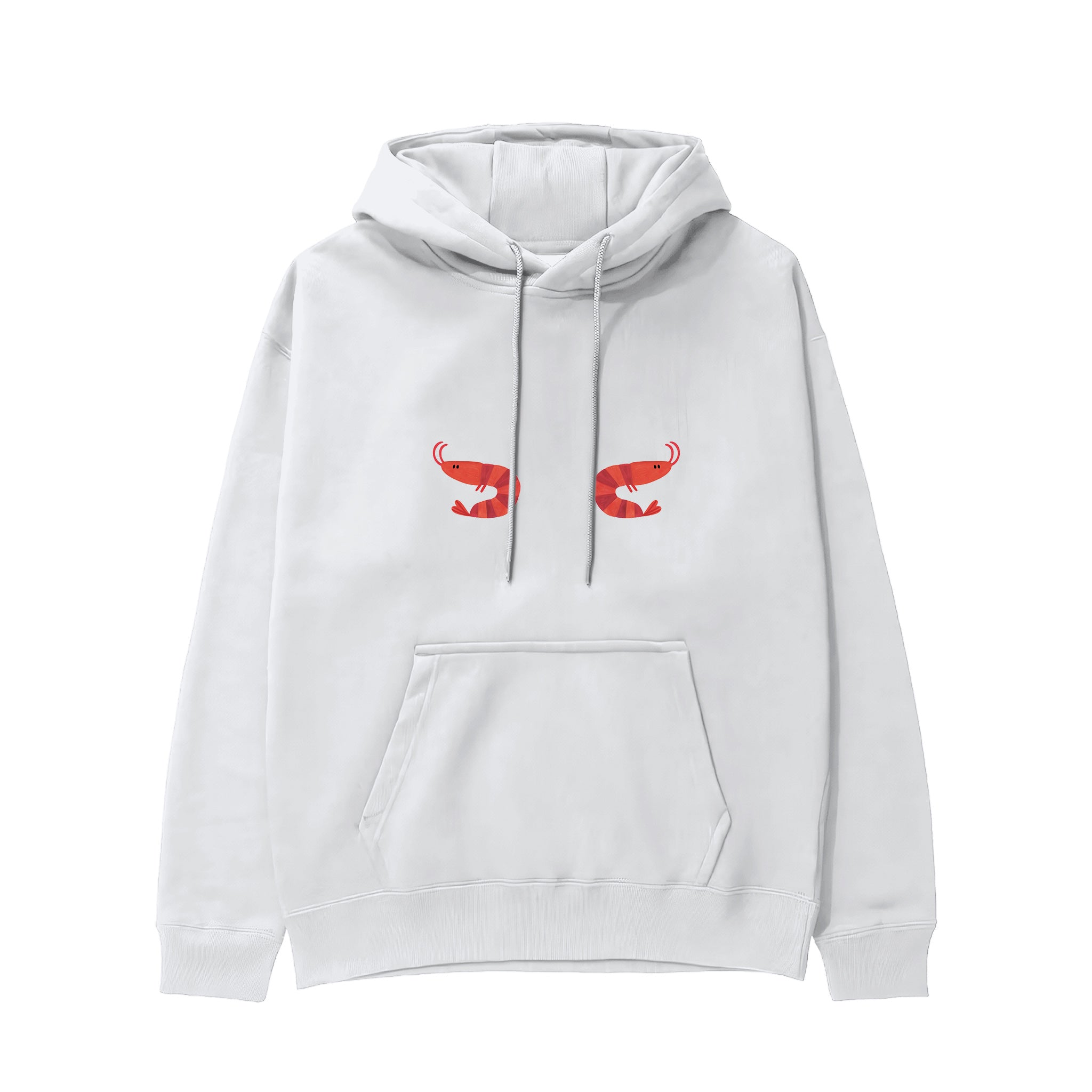 Nice Shrimps Hoodie Beyaz Ön