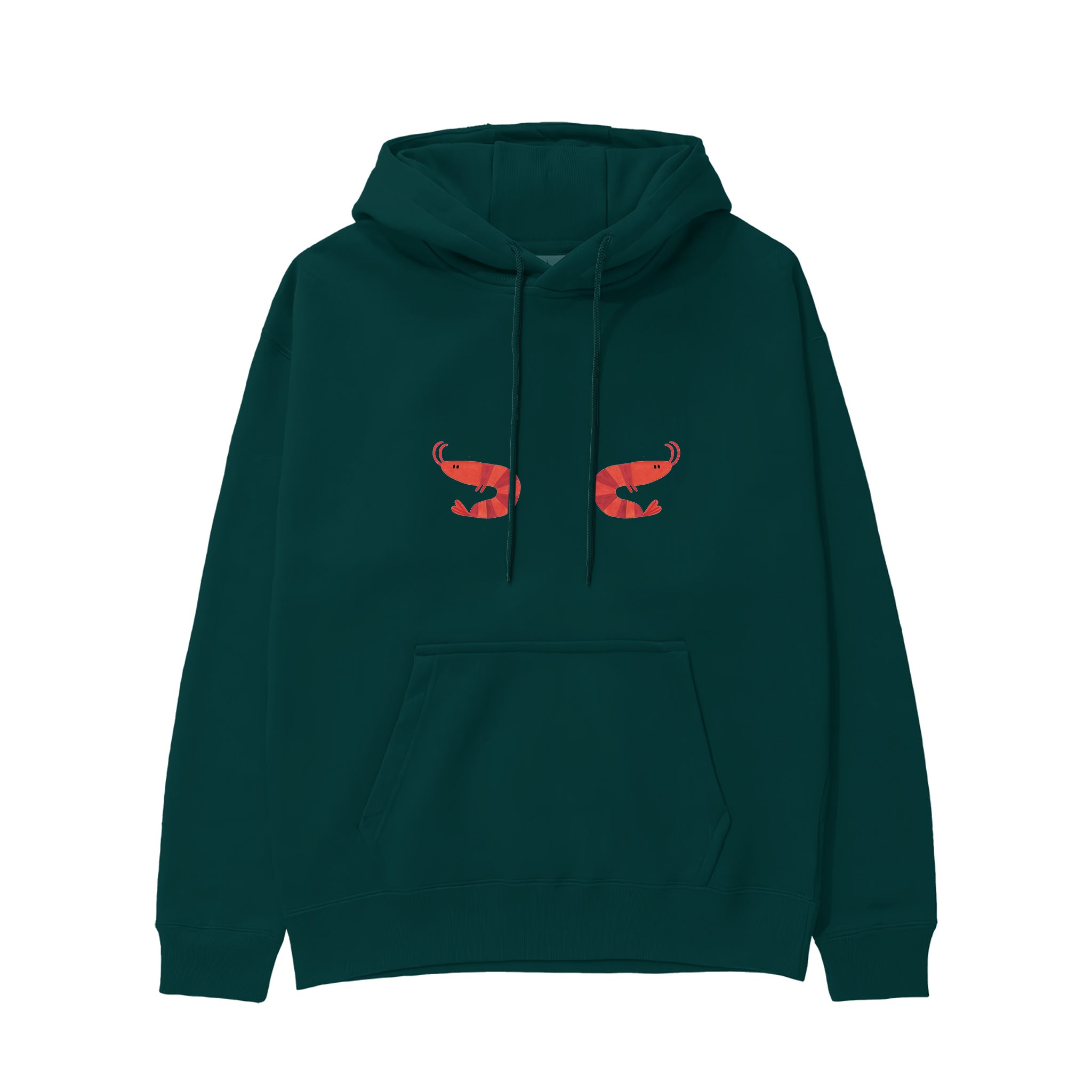 Nice Shrimps Hoodie Koyu Yeşil Ön