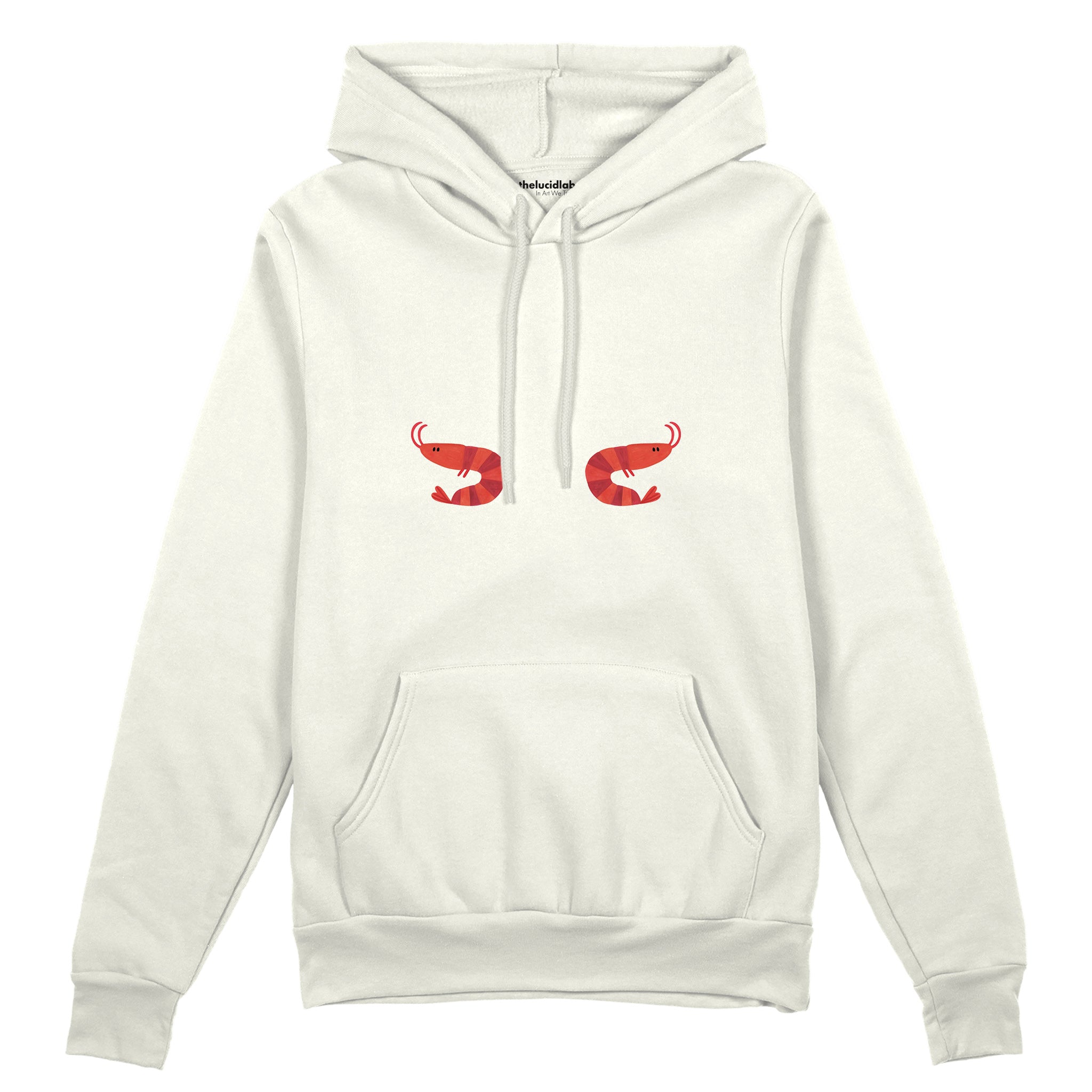 Nice Shrimps Oversize Hoodie Beyaz Ön