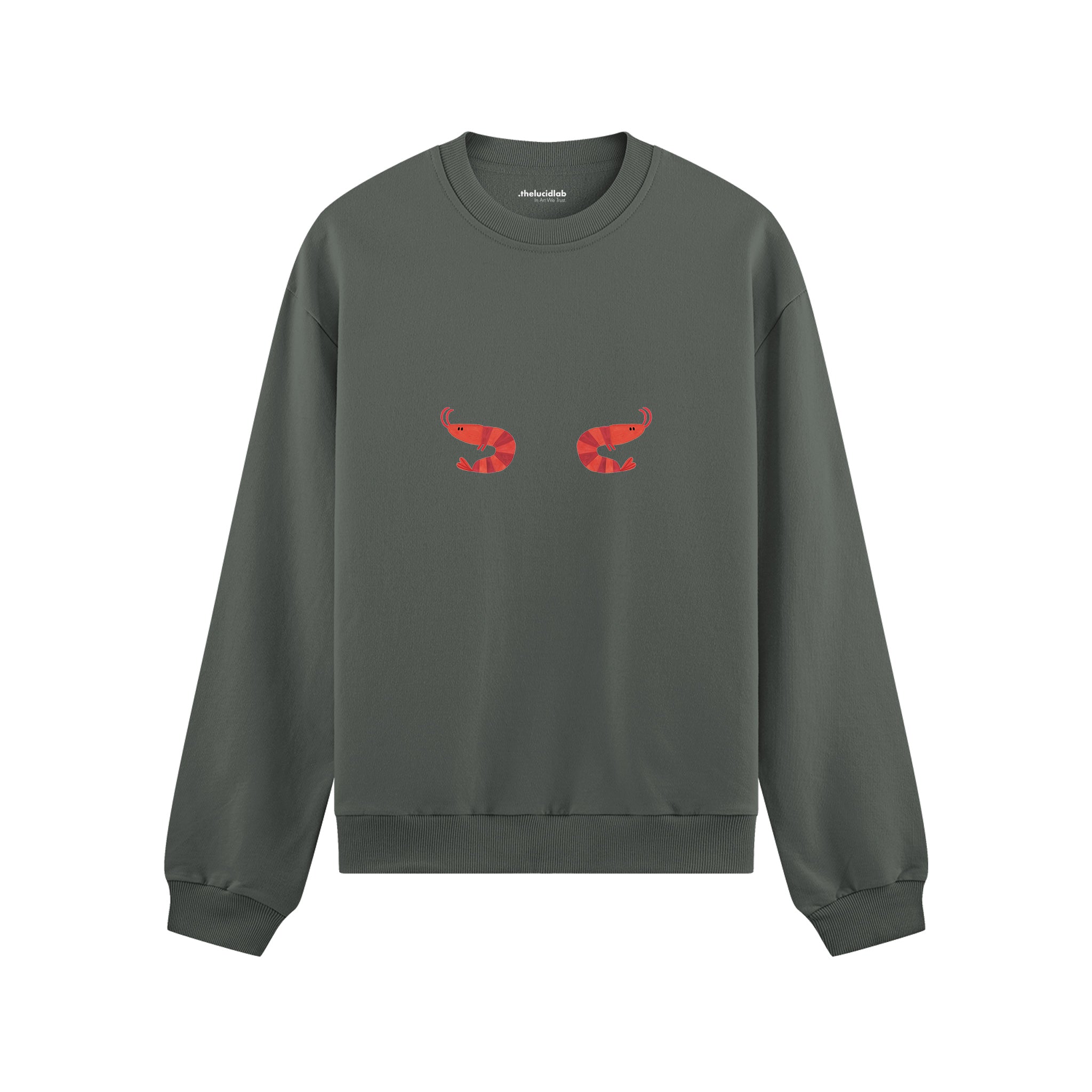 Nice Shrimps Oversize Sweatshirt Antrasit Ön