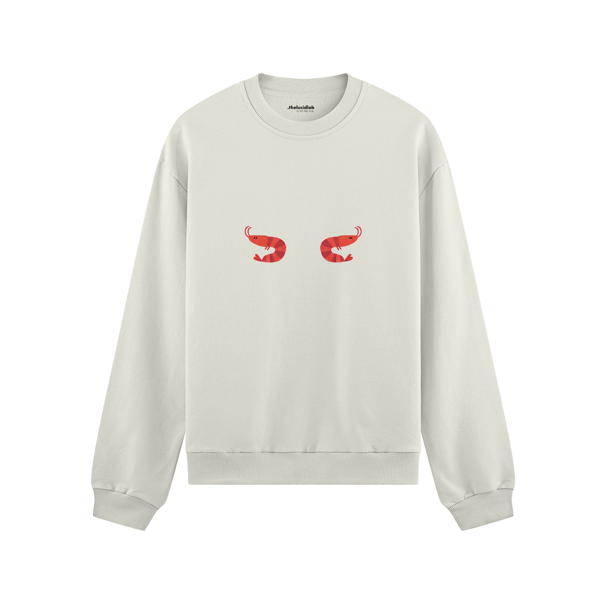 Nice Shrimps Oversize Sweatshirt Beyaz Ön